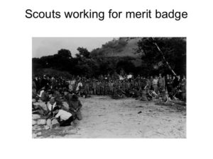 Scouts working for merit badge
