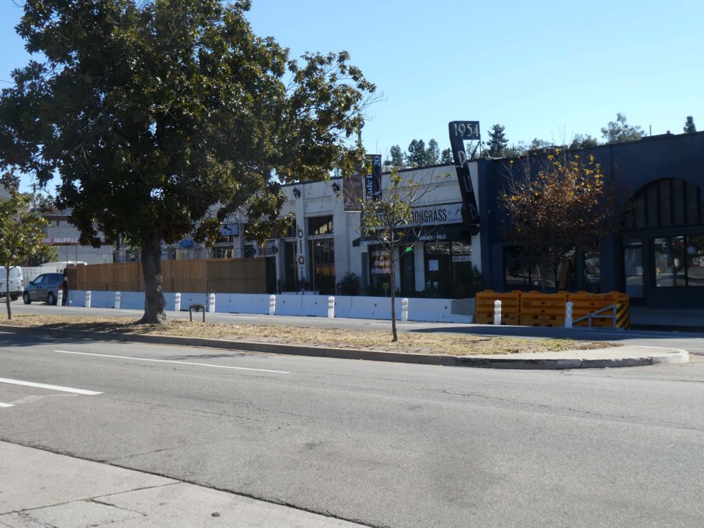 December 19, 2020 Lemongrass and Blair's outdoor dining shut down, K rails placed (EW photo)