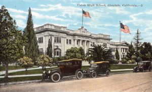 Union High in 1921 two years before Eagle Rock's unification with Los Angeles led to the union of the Eagle Rock district with Los Angeles City's schools. Union High would serve Eagle Rock until Eagle Rock High School was built in 1927. (ERVHS)
